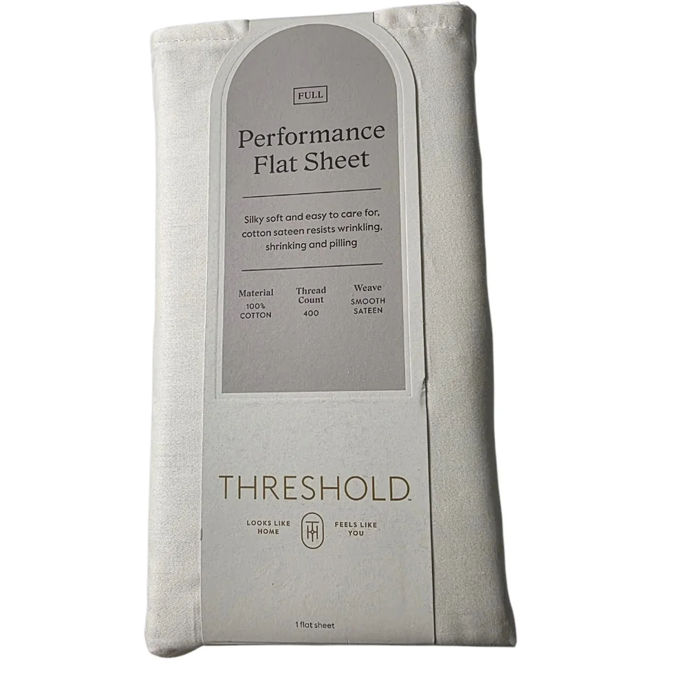Threshold Full 400 Thread Count Performance Flat Sheet Sour Cream